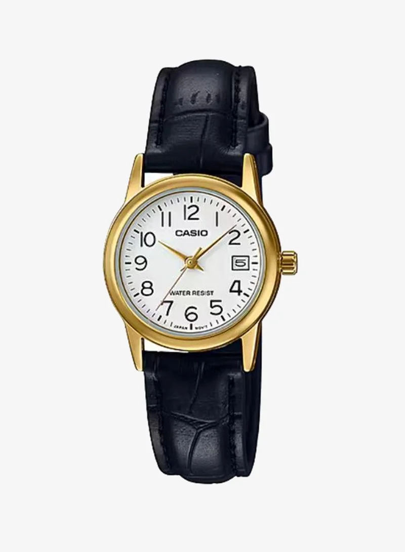 CASIO Women's Leather Analog Watch LTP-V002GL-7B2UDF - 25 mm