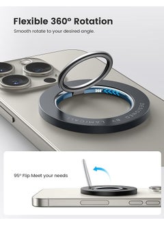 Lamicall Magnetic Phone Ring Holder For Magsafe Magnetic Finger Phone Ring Stand Holder Magnet Ring Grip Compatible With Iphone 16 15 14 13 12 Pro Max Plus Mini Mag Safe Accessories Misty Black  - Image 3