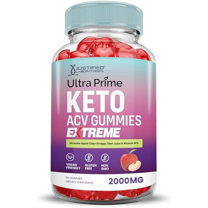 Justified Laboratories Ultra Prime Keto ACV Gummies Extreme 2000MG UltraPrime Keto Gummies Apple Cider Vinegar Formulated with Pomegranate Beet Juice Powder B12 Vegan Non GMO 60 Gummys - Image 4