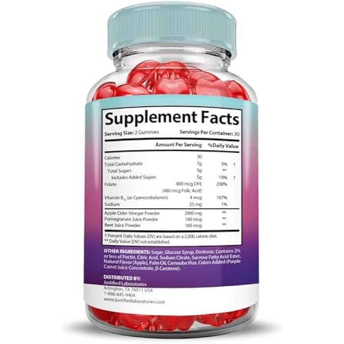 Justified Laboratories Ultra Prime Keto ACV Gummies Extreme 2000MG UltraPrime Keto Gummies Apple Cider Vinegar Formulated with Pomegranate Beet Juice Powder B12 Vegan Non GMO 60 Gummys - Image 5
