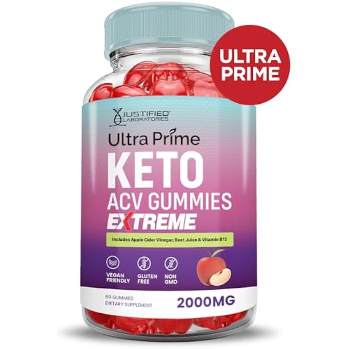 Justified Laboratories Ultra Prime Keto ACV Gummies Extreme 2000MG UltraPrime Keto Gummies Apple Cider Vinegar Formulated with Pomegranate Beet Juice Powder B12 Vegan Non GMO 60 Gummys - Image 3