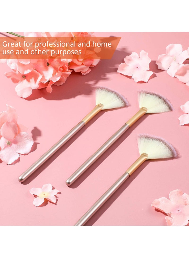 9 قطع من فرش أقنعة الوجه على شكل مروحة ناعمة وأدوات توزيع أقنعة الوجه وفرش المكياج وأدوات التجميل بمقبض لتقشير أقنعة المكياج للنساء (شعر الشمبانيا) - Image 4