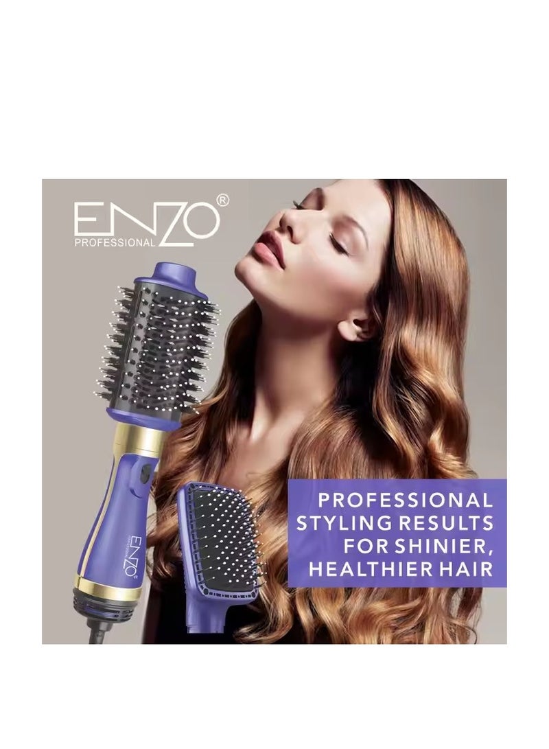 ENZO Professional فرشاة فرد الشعر متعددة الوظائف مع مجفف شعر قابل للفصل ومكثف - Image 3