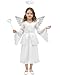 Toulite 4 Pcs Angel Costume for Girls Including White Dress Headband Wing and Wand Nativity Costume for Christmas911 Years Old - Image 2