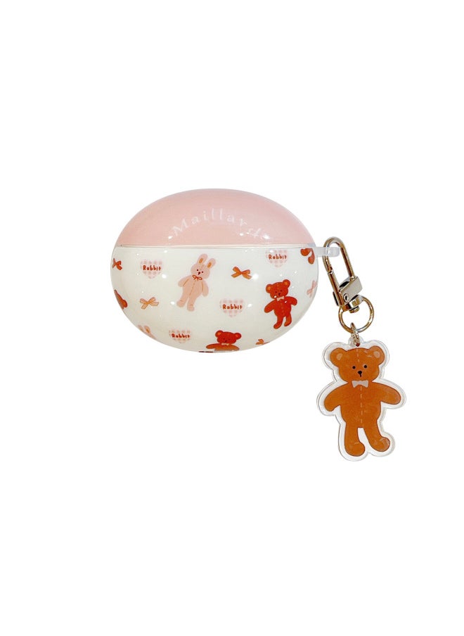 Generic - For HuaweiFreebuds5 Wireless Bluetooth Headset Cartoon Creative Freeclip/6i Soft Case Pendant-Color:Silicone Soft Shell Pendant-Spelling Powder Coffee Bear-Model:Universal For HuaweiFreebuds Pro3/pro4 (protective Case) - Image 1
