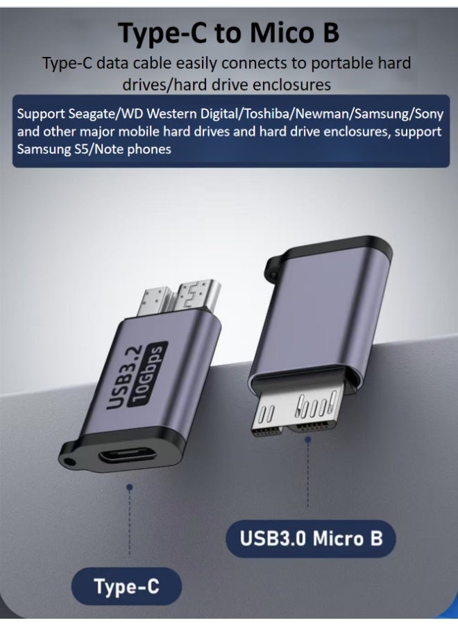 USB 1 Pack Type-C to Micro B supports mobile hard drive, phone transfer and charging, compatible with major mobile hard drives and hard drive enclosures such as Seagate/WD Western Digital/Toshiba/Newman/Lenovo/Samsung/Sony, and supports Samsung S5/Note3 phones - Image 2
