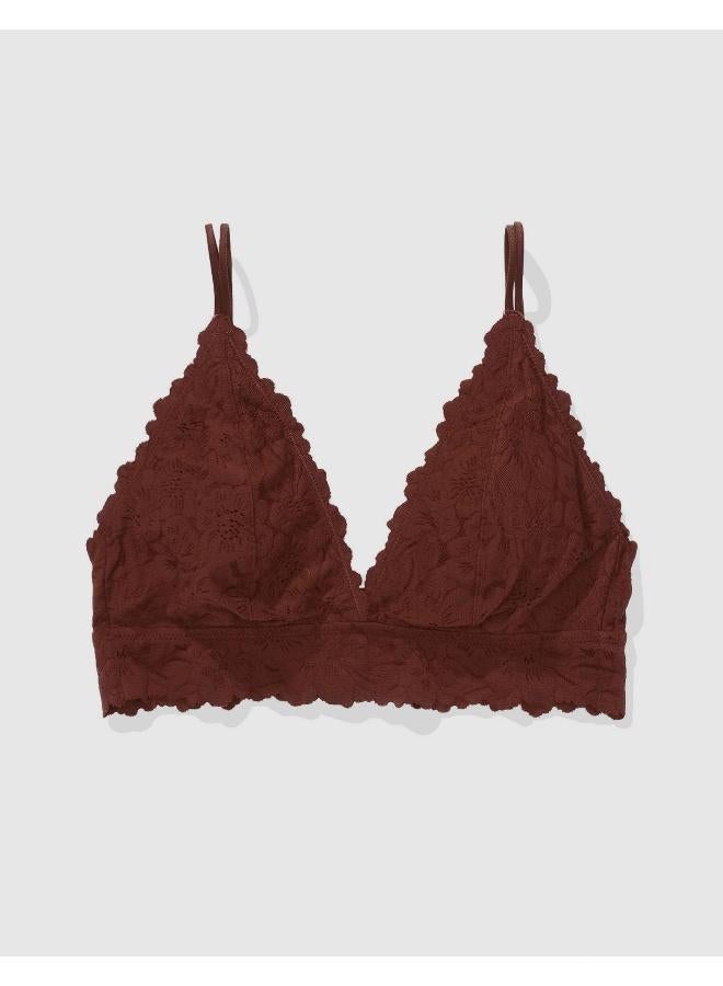 Aerie Show Off Rosey Lace Padded Plunge Bralette - Image 3