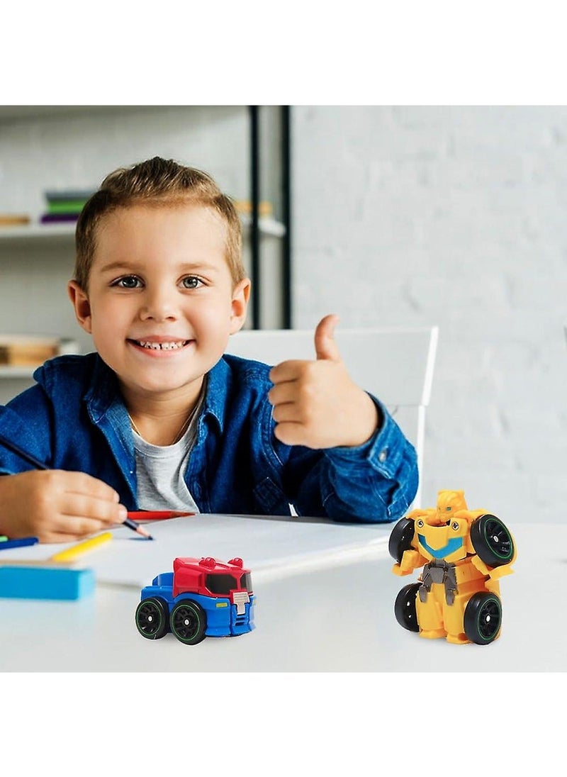 NIBEMINENT - Transformers Bumblebee Optimus Prime Action Figure Transformation Car Toy 2 In 1 Robot Mini Racing Model Gift Set Pieces - Image 1