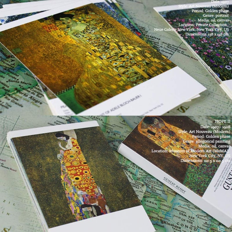 HOSTEESSCHOICE Gustav Klimt Postcard Set, 30 Pieces, 4 x 6 Inches, Perfect for Writing Thank You, Birthday, Festival, Sympathy or Condolence Messages - Image 3