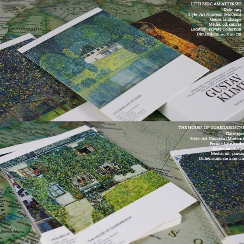 HOSTEESSCHOICE Gustav Klimt Postcard Set, 30 Pieces, 4 x 6 Inches, Perfect for Writing Thank You, Birthday, Festival, Sympathy or Condolence Messages - Image 2