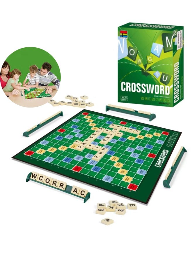 Crossword Board Game, Scrabble Board Game,Word Game for Kids Ages 8 and Up, The Classic Crossword Game with Case, Fun Family Crossword Game for 2-4 Players - Image 1