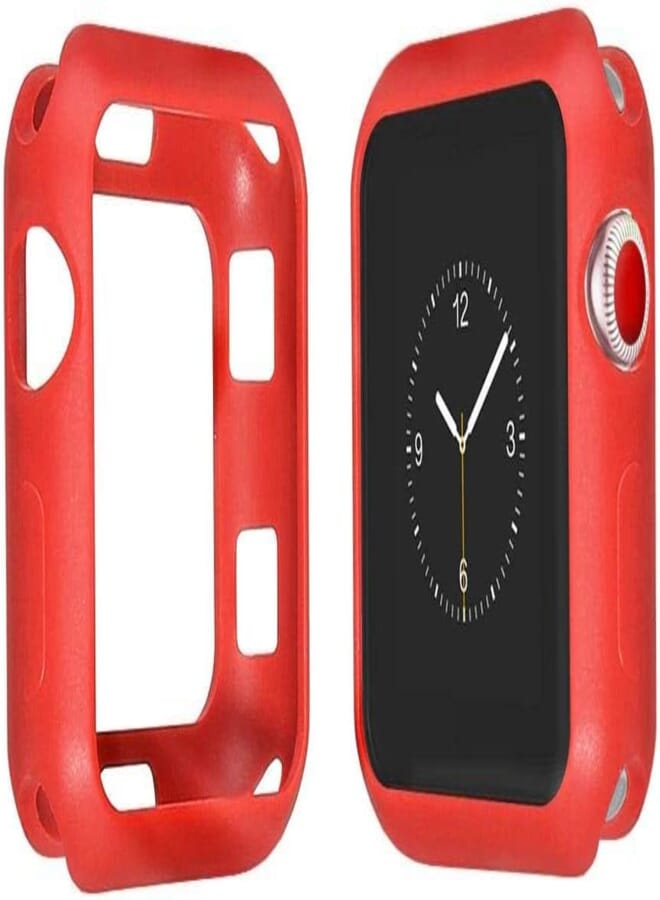 SE Shockproof Plastic Ca Cover Matte Color for Apple iWatch 40MM (Red)