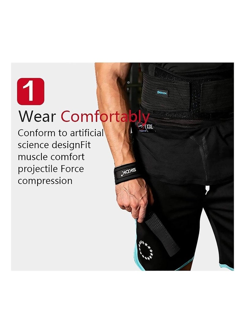 إس كي دي كي شرائط رفع معصم ذات قوة سحب قطنية شديدة الإمساك بشرائط رفع معصم ذات بطانة معصم مصنوعة من النيوبرين وسيليكون مضاد للانزلاقات -لرفع الأثقال، وكمال الأجسام، والزيفيت، والتدريب على القوة - Image 2