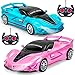 Bloolilies 2 Pack Remote Control Car for Girls 35 118 Scale Hobby Rc Cars Toys for Kids Age 3 4 5 6 7 812 Year Old Model Sports Racing Car with Headlights Birthday Easter Gifts for Kids Pink  Blue - Image 4