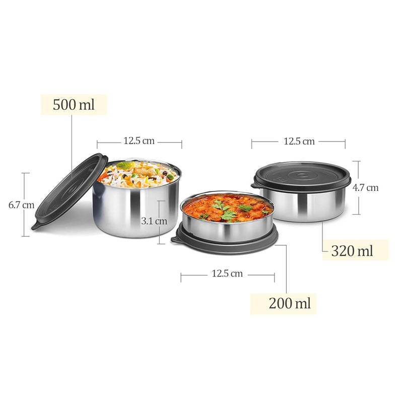 Milton MILTON Tasty 4 Lunch Box with Insulated Fabric Jacket, 4 Stainless Steel Containers (200 ml, 320 ml, 500 ml), Leak-Proof Tiffin for Office, College, Picnic, Red  - Image 5