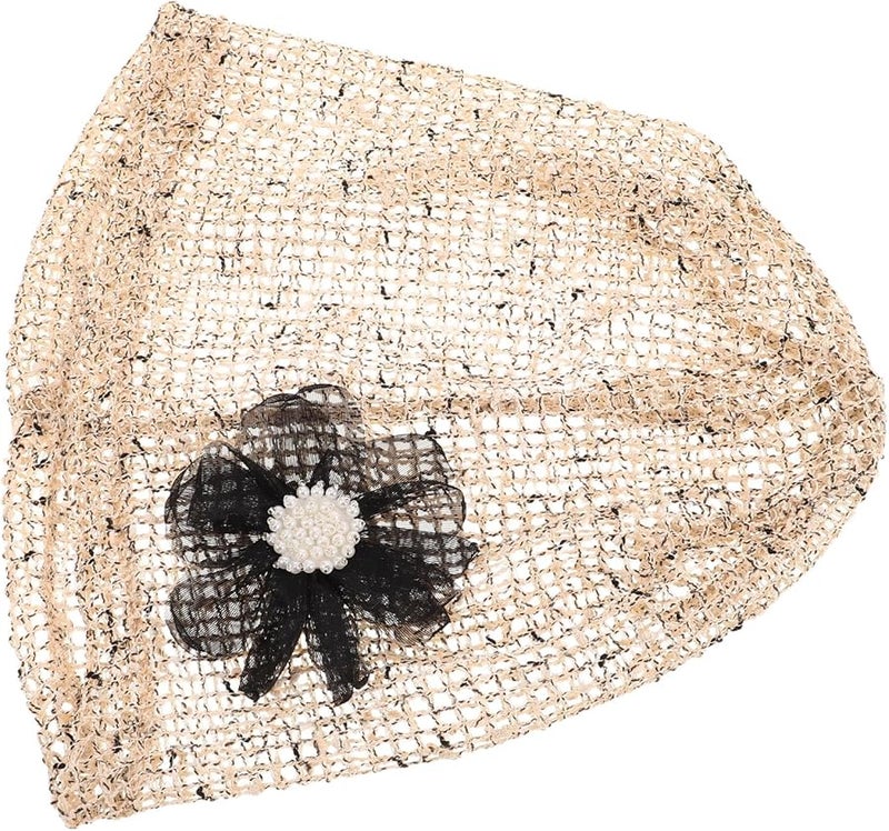 Breathable Mesh Beanie Hat For Women Lightweight Summer Skull Cap Hollow Out Travel Beach Headwear Beige - Image 1