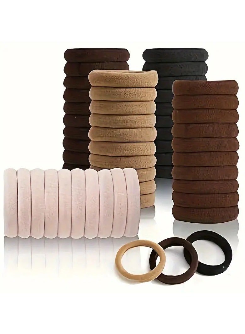 مجموعة من 50 قطعة مطاط شعر مرن لجميع الأعمار بتشكيلة ألوان متنوعة - Image 3