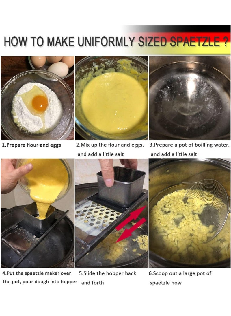 Oasisgalore Premium Grade Stainless Steel Spaetzle Maker with Comfort Grip Handle - Image 3