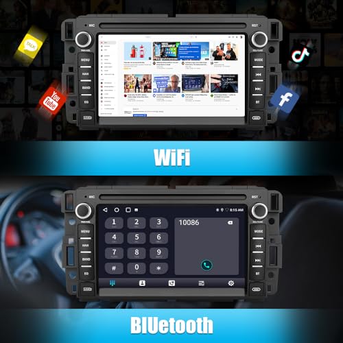 litillbuly Android 13 Car Radio Stereo for GMC Sierra Yukon Chevrolet Buick Chevy Silverado,7 Inch Touch Screen Navigation Stereo with Bluetooth WiFi SWC Support Apple CarPlay Android Auto - Image 4