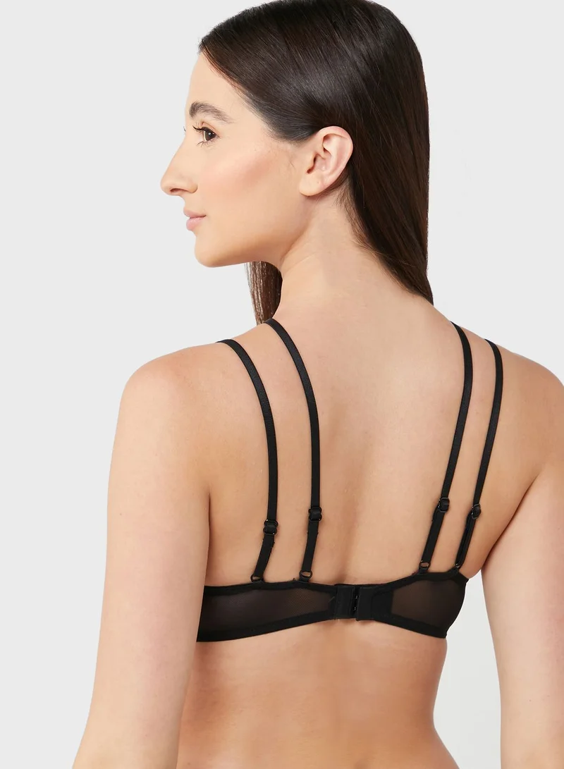 TOPSHOP Strappy Mesh Underwire Bra