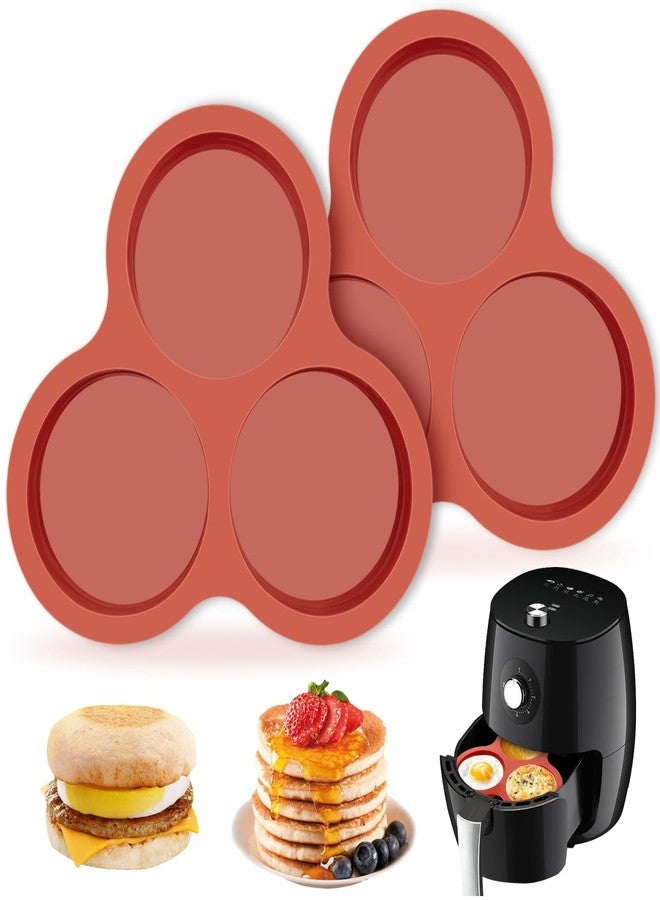 JOERSH 2-PK Silicone Egg Molds 4 Inch Jumbo Muffin Top Baking Pans for Air Fryer, Non-Stick Large Disc Round Silicone Molds for Hamburger Bun, Pie, Tart, Cake, Breakfast Egg Sandwich - Image 1
