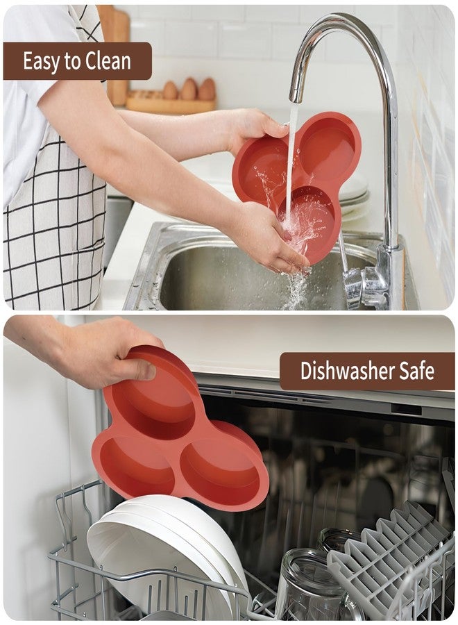 JOERSH 2-PK Silicone Egg Molds 4 Inch Jumbo Muffin Top Baking Pans for Air Fryer, Non-Stick Large Disc Round Silicone Molds for Hamburger Bun, Pie, Tart, Cake, Breakfast Egg Sandwich - Image 5