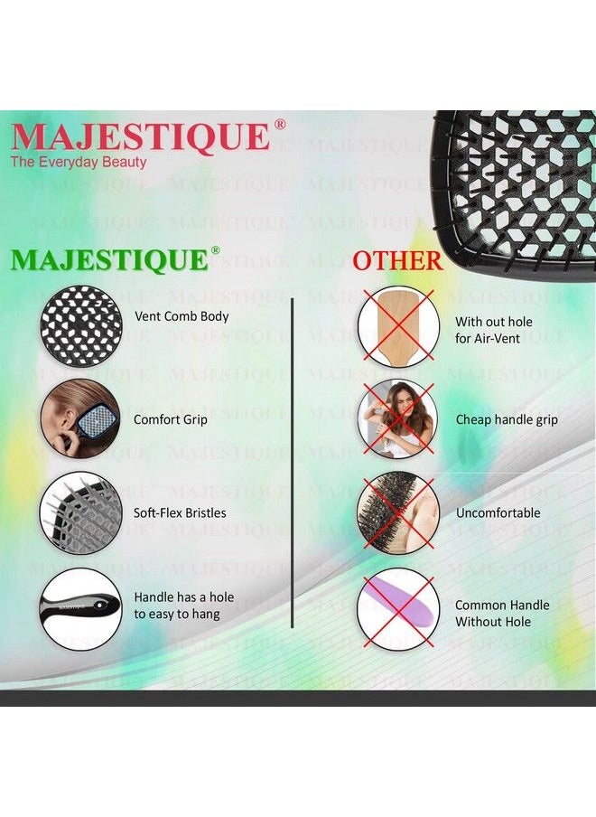 MAJESTIQUE - Detangler Brush Naturals 100% Biofriendly Detangling Brush Ultrasoft Tipped Nylon Glide Through Tangles With Ease Multicolor - Image 1