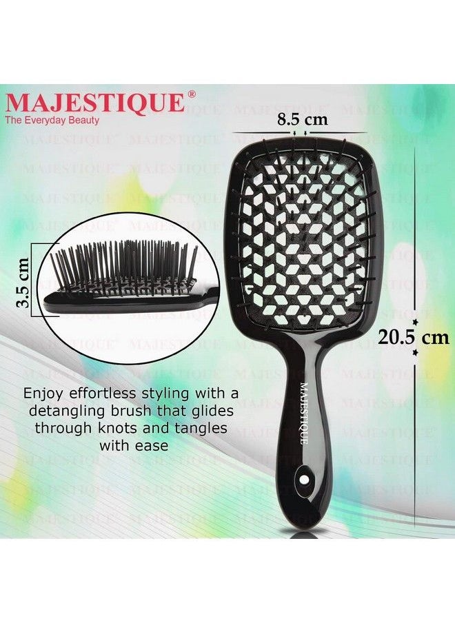 MAJESTIQUE - Detangler Brush Naturals 100% Biofriendly Detangling Brush Ultrasoft Tipped Nylon Glide Through Tangles With Ease Multicolor - Image 1