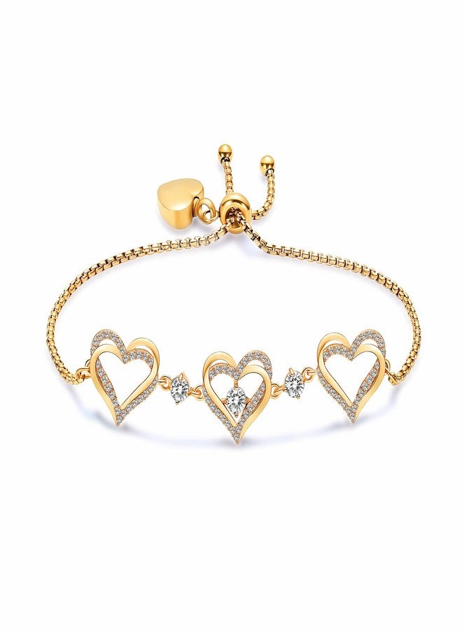 shajwo Cremation Jewelry Heart Urn Bracelet for Ashes for Women Girls Cremation Link Memorial Bracelet,Gold-White - Image 1
