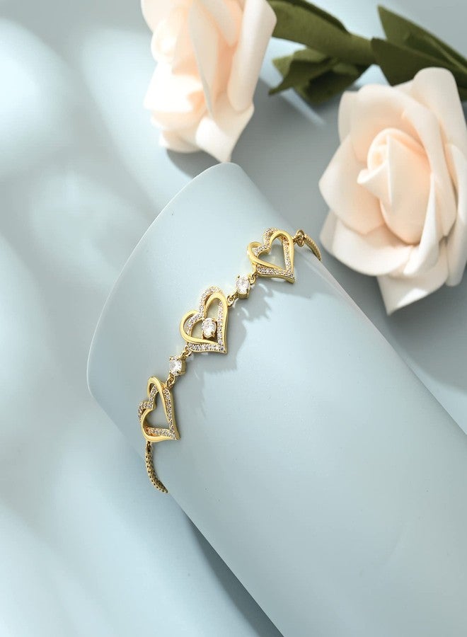 shajwo Cremation Jewelry Heart Urn Bracelet for Ashes for Women Girls Cremation Link Memorial Bracelet,Gold-White - Image 2