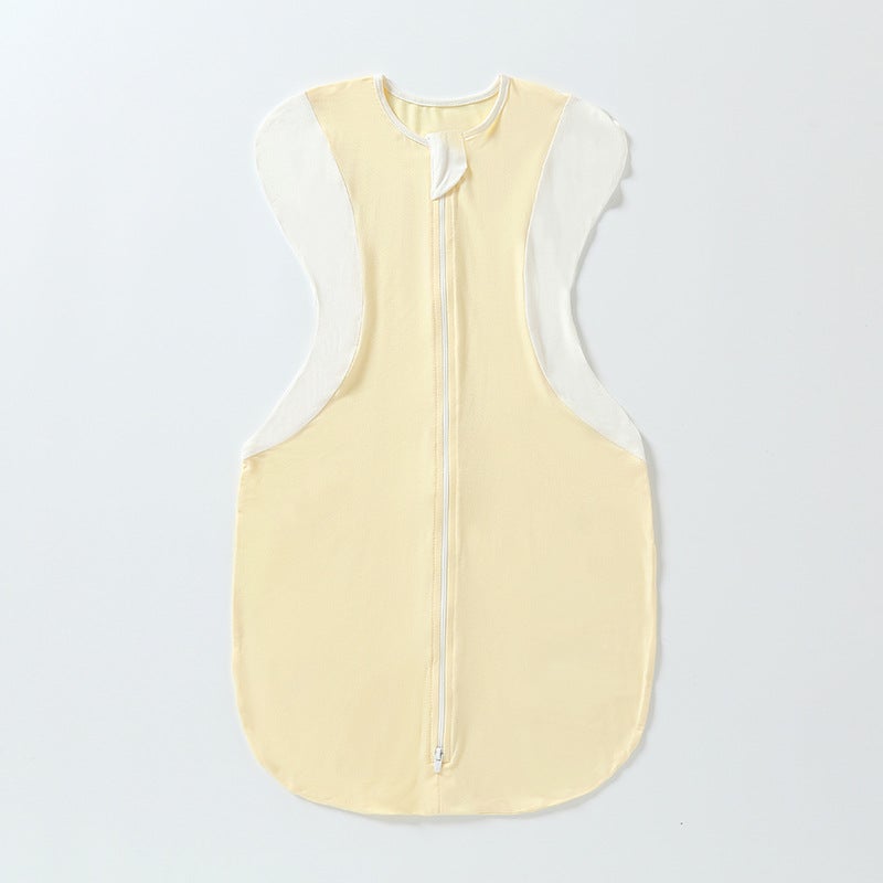 Baby anti-shock sleeping bag newborn baby surrender swaddling thin bamboo fiber anti-kick quilt breathable Four Seasons Universal - Image 1