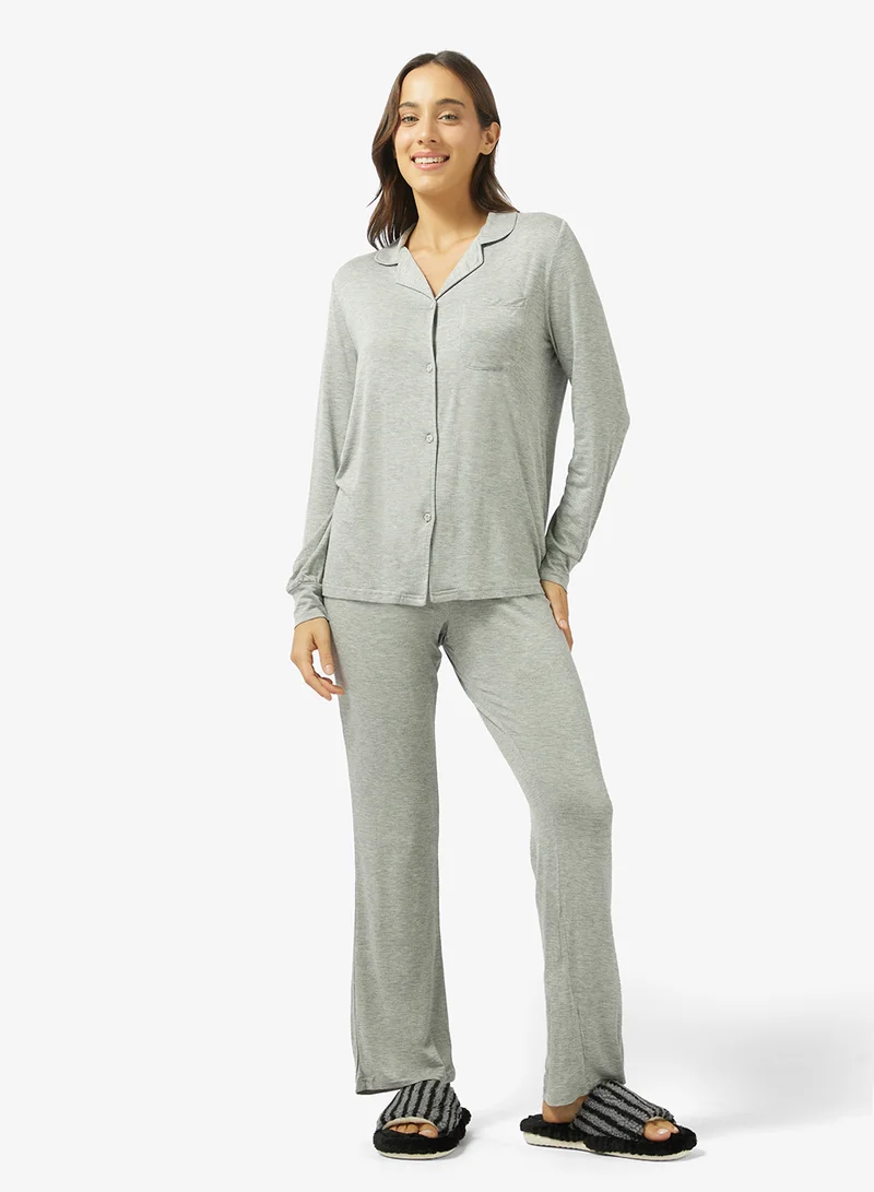 Ginger  Modal Soft Touch Shirt & Pyjama Loungewear Set for Women | Best Price UAE