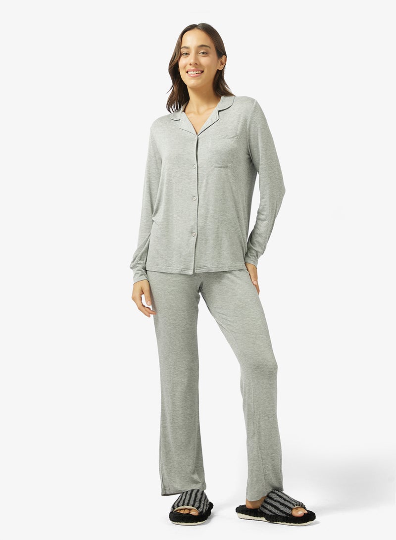 Ginger Modal Soft Touch Shirt & Pyjama Loungewear Set - Image 5