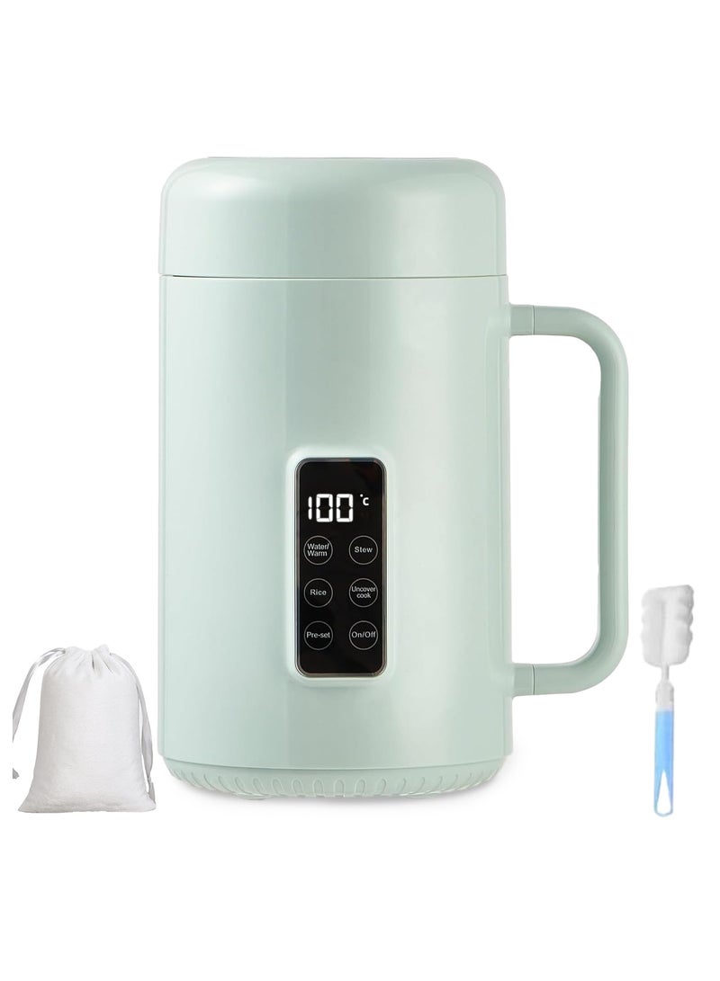 أوزيغالور غلاية سفر كهربائية محمولة 1 لتر، قدر صغير مع تحكم في درجة الحرارة والوقت - مثالية للشاي والطهي والسكن الجامعي والمكتب (أخضر) - Image 1