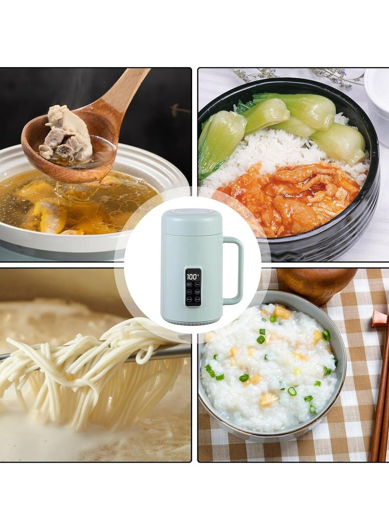 أوزيغالور غلاية سفر كهربائية محمولة 1 لتر، قدر صغير مع تحكم في درجة الحرارة والوقت - مثالية للشاي والطهي والسكن الجامعي والمكتب (أخضر) - Image 4