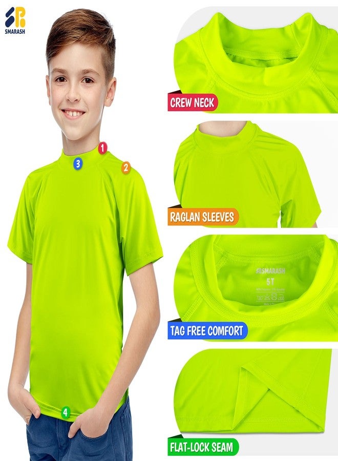 Smarash Boys Rash Guard Short Sleeve UPF 50+ Sun Protection Swim Shirt Rashguard Fishing Surf Quick Dry Cool Beach Clothes for Toddler Youth Kids Light Green 3-6M - Image 4