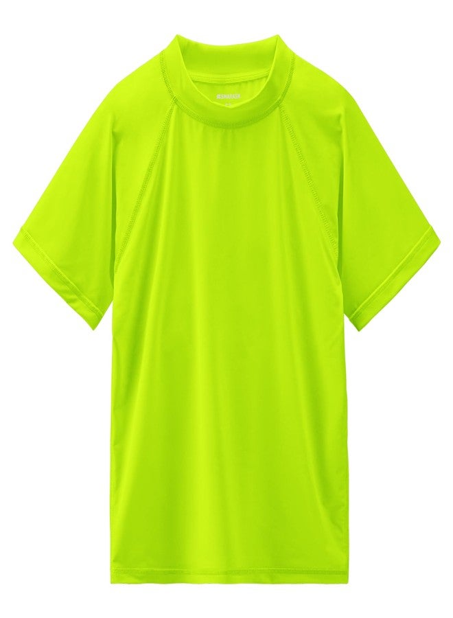 Smarash Boys Rash Guard Short Sleeve UPF 50+ Sun Protection Swim Shirt Rashguard Fishing Surf Quick Dry Cool Beach Clothes for Toddler Youth Kids Light Green 3-6M - Image 1