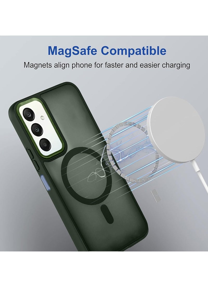 Techie جراب MagSafe مغناطيسي شفاف مع واقي لعدسة الكاميرا المرتفعة لهاتف Samsung Galaxy A15 - أخضر غير لامع - Image 2