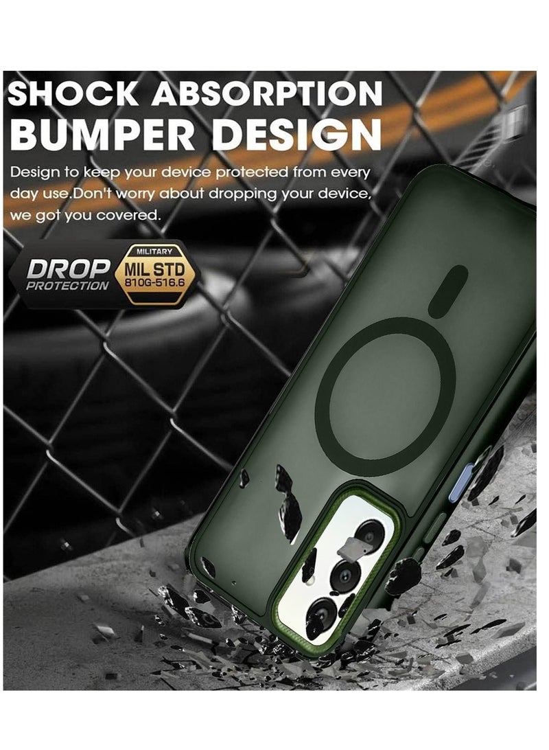 Techie جراب MagSafe مغناطيسي شفاف مع واقي لعدسة الكاميرا المرتفعة لهاتف Samsung Galaxy A15 - أخضر غير لامع - Image 3