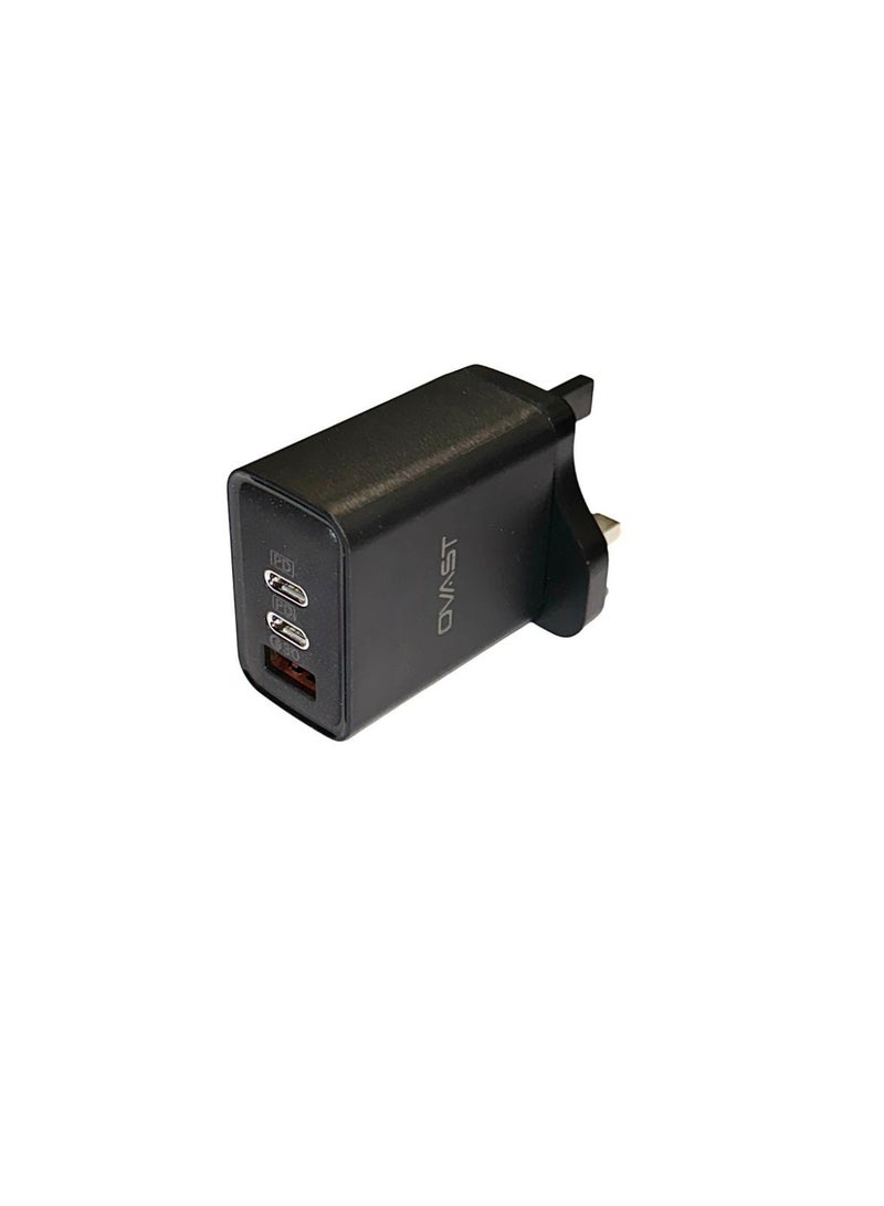 أوفست ‏3-Pin Wall Plug with Type-C and USB Ports , Fast Wall Charger , Fast 3-Pin Type-C Plug , British PD Type-C Plug , 3-Pin Socket with PD and USB Ports , Fast Charging Wall Charger , Contains 3 USB Fast Charging Ports , Smart PD Charging Port and Two USB-A Ports , Supports Qualcomm Quick Charge 3.0 Technology , Compatible with iPhone Phones , Compatible with Samsung Galaxy and Android Phones , UK 3-Pin Travel Charger , Supports Charging Tablets and iPads , Compact and Lightweight Design for Home Office and Travel , Modern Black Color , High-Quality Multi-Port Wall Charger , Safe and Stable Charging for All Smart Devices , Black Color. - Image 4