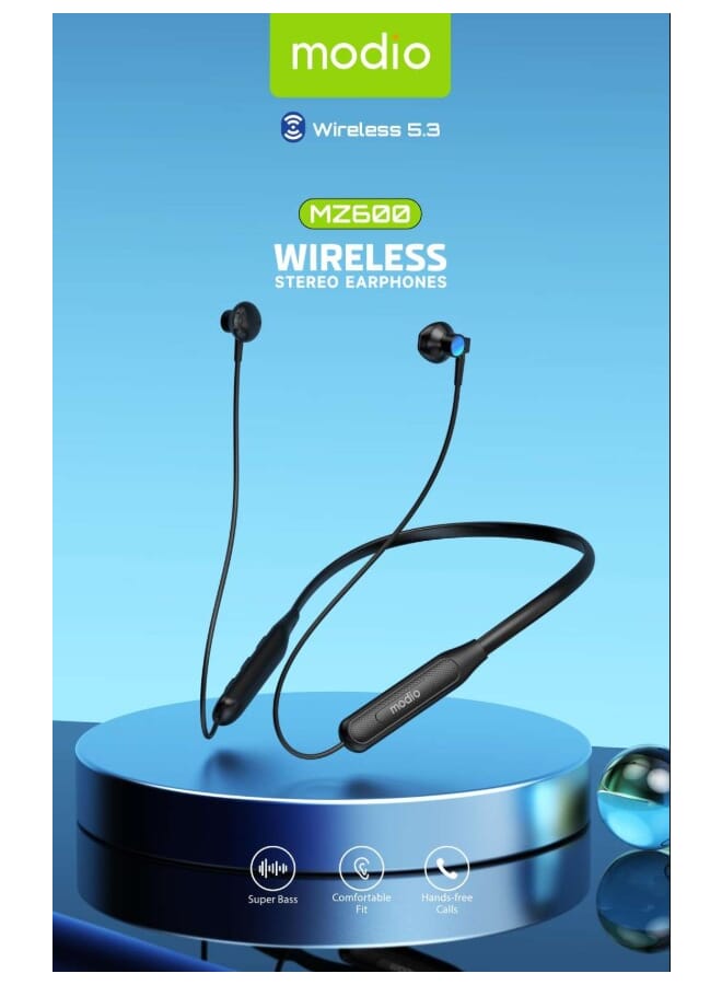 Modio MZ600 Wireless Headphone Neckband Extra Bass with Bluetooth 5.3 and 15 Hour Battery Life - Image 3