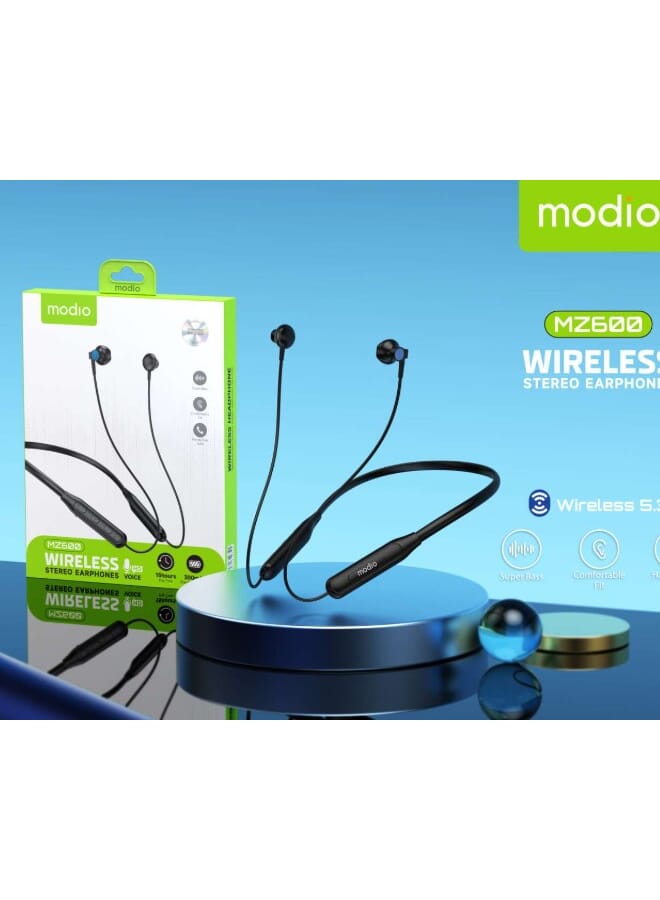 Modio MZ600 Wireless Headphone Neckband Extra Bass with Bluetooth 5.3 and 15 Hour Battery Life - Image 2