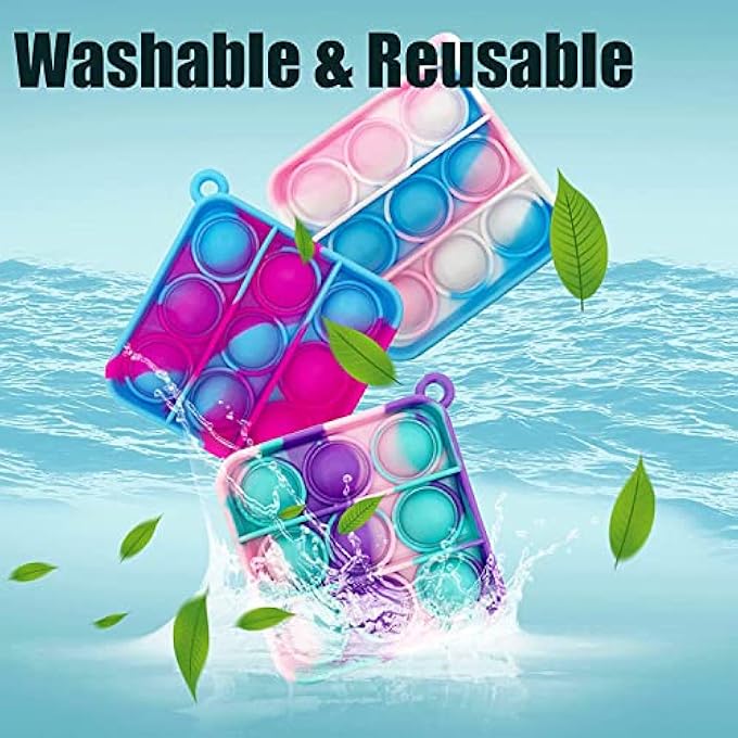 kapibarasensei 300Pcs Random Color Mini Pop Keychain Fidget Toy Push Bubble Pop Silicone Squeeze Sensory Toys Make Fun for Kids Anxiety Stress Reliever for Adults - Image 5