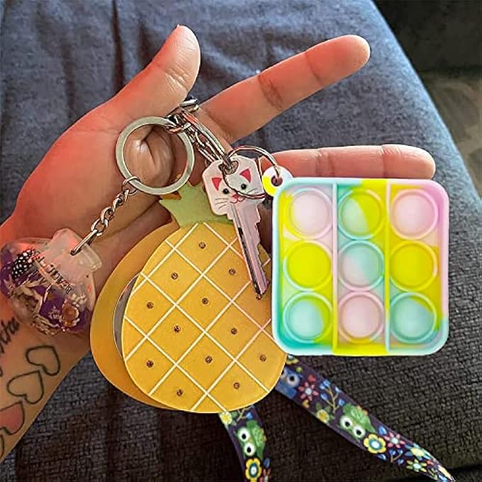 kapibarasensei 300Pcs Random Color Mini Pop Keychain Fidget Toy Push Bubble Pop Silicone Squeeze Sensory Toys Make Fun for Kids Anxiety Stress Reliever for Adults - Image 2