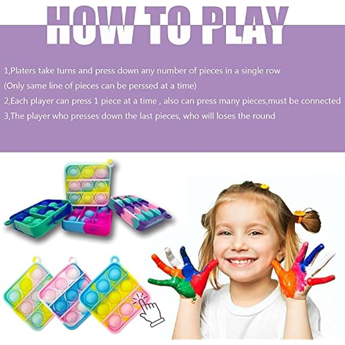 kapibarasensei 300Pcs Random Color Mini Pop Keychain Fidget Toy Push Bubble Pop Silicone Squeeze Sensory Toys Make Fun for Kids Anxiety Stress Reliever for Adults - Image 3