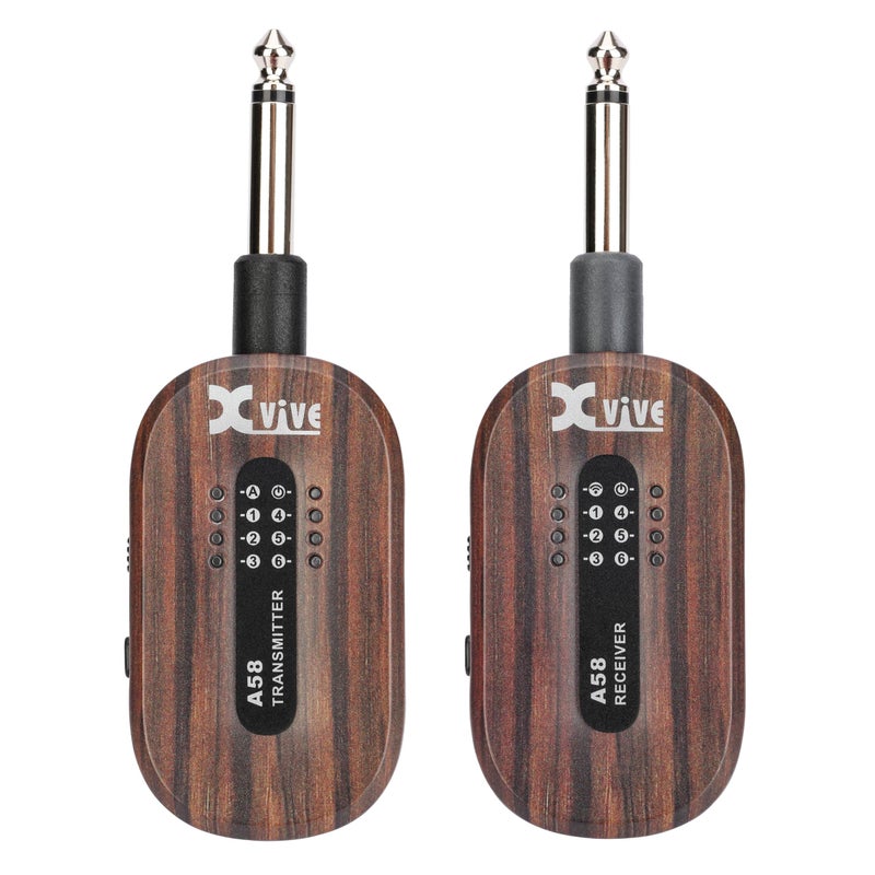 Xvive A58 Wireless Guitar System 5.8GHz Wireless Guitar Transmitter Receiver for Active or Passive Pickup Electric/Acoustic Bass, Rosewood - Image 5