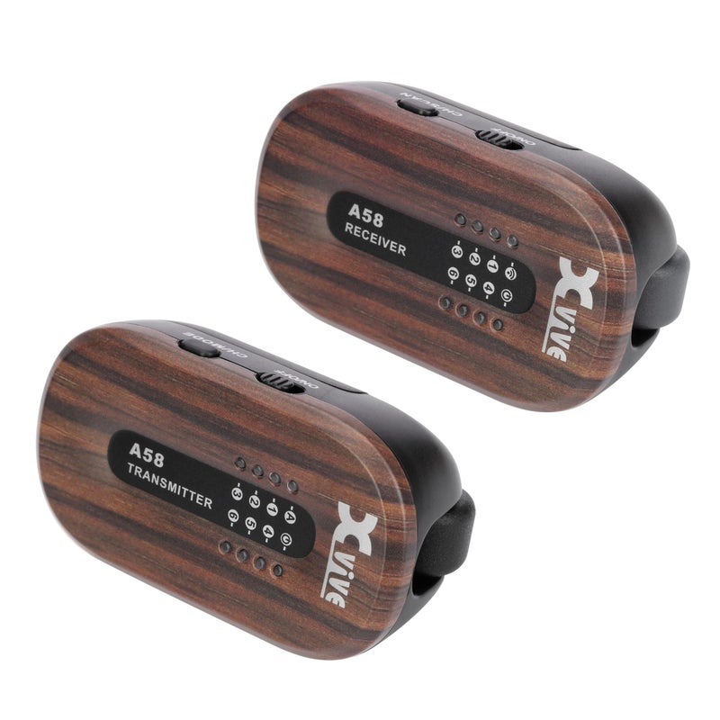 Xvive A58 Wireless Guitar System 5.8GHz Wireless Guitar Transmitter Receiver for Active or Passive Pickup Electric/Acoustic Bass, Rosewood - Image 4