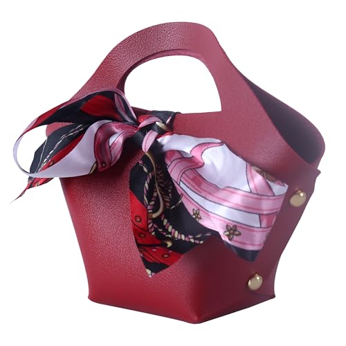 Sansam 12pcs Leather Gift Bags, Small Leather Wedding Candy Bags for Party Favors, Reusable Gift Wrapping Treat Bag for Baby Shower, Christmas,Halloween - Image 2