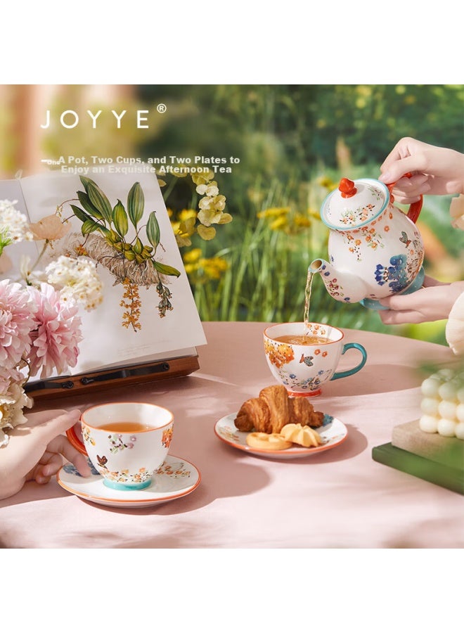 Joyye Garden Tea Set One Pot Two Cups And Saucers High-end Women's Day Birthday Gift Souvenir - Image 3
