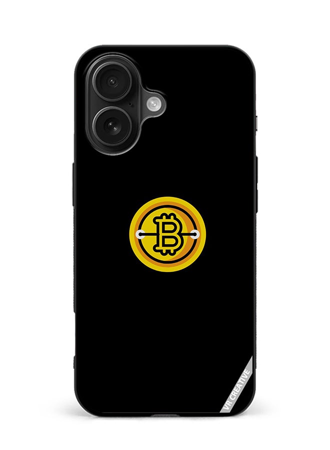 Protective Case Cover For Apple iPhone 16 Bitcoin Design Multicolour